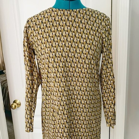 H&M Graphic Geometric Key Hole Back Casual Shift Dress - Picture 3 of 11